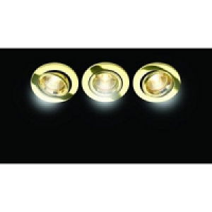 Wickes Fire Rated Tilt Downlight Brass 3 Pack £29.99