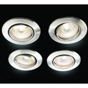 Wickes Halogen Tilt Downlight Brushed Chrome 4 Pack £24.99