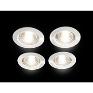 Wickes Halogen Fixed Downlight White 4 Pack £14.99