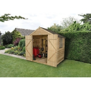 Wickes Overlap Pressure Treated Apex Shed Double Doors 7 x 5 £269.99