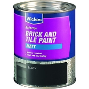 Wickes Exterior Brick & Tile Paint Matt Black 750ml £12.99