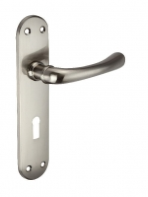 Wickes Gianni Lock Handle Satin Nickel Finish