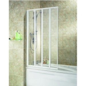 Wickes Four Fold Bath Screen White Effect Frame