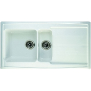 Contemp 1.5 Bowl Ceramic Sink White