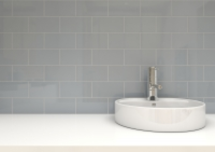 Wickes Cosmopolitan Gloss Grey Ceramic Wall Tile 100 x 200mm