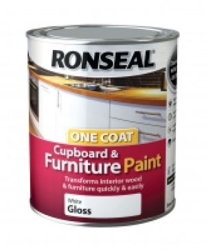 Ronseal One Coat Cupboard Paint White Gloss 750ml £18.99