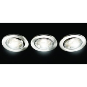Wickes Fire Rated Tilt Downlight Brushed Chrome 3 Pack £34.99