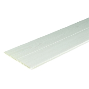 Wickes PVCu Panel White Ash 250x10x2500mm PK4 £39.99