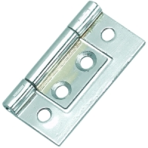 Wickes Flush Hinge Chrome Plated 38mm 2 Pack