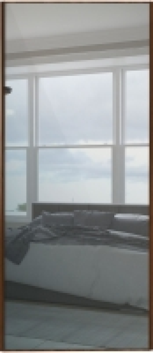 Wickes Sliding Wardrobe Door Walnut Frame Mirror 2220 x 914m