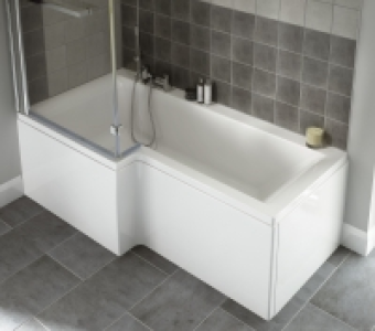 Wickes Asuni Shower Bath Left Hand White 1700mm