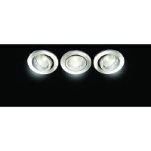 Wickes Fire Rated Tilt Downlight Brushed Chrome 3 Pack