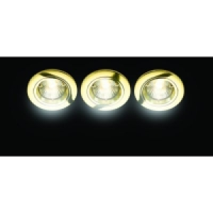 Wickes Fire Rated Fixed Downlight Brass 3 Pack £29.99