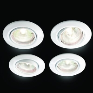 Wickes Halogen Tilt Downlight White 4 Pack £24.99
