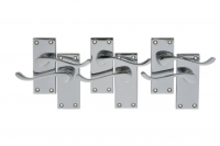 Wickes Monaco Victorian Scroll Latch Handle Set Chrome Finis £26.72