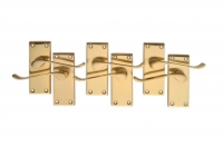 Wickes Paris Victorian Scroll Latch Handle Set Polished Bras £21.37