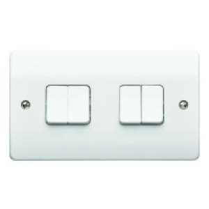 MK K4874RPWHI 10A Light Switch 4 Gang 2 Way £5.99