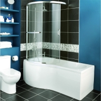 Wickes  Wickes Two Panel Sliding Shower Bath Screen Right Hand