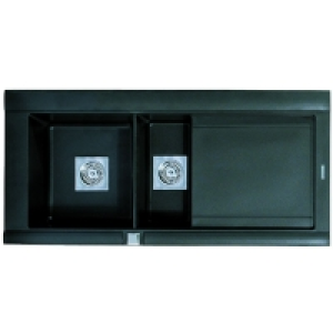 Rok Contemp 1.5 Bowl Sink Lhd Black