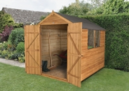 Wickes Overlap Dip Treated Apex Shed Double Doors 6 x 8