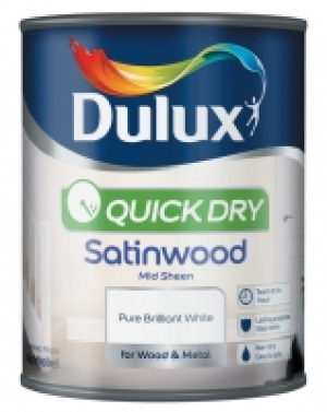 Dulux Quick Dry Satinwood Pure Brilliant White 750ml £15.99