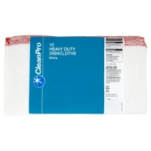 Clean Pro 10 Heavy Duty Dishcloths White 40cm x 38cm