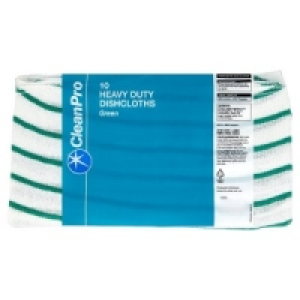 Clean Pro 10 Heavy Duty Stockinette Dishcloths Green 40cm x