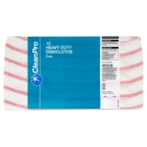 Clean Pro 10 Heavy Duty Stockinette Dishcloths Pink 40cm x 3