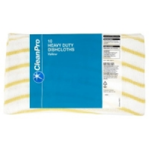 Clean Pro 10 Heavy Duty Stockinette Dishcloths Yellow 40cm x