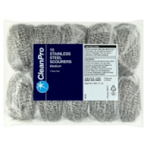 Clean Pro 10 Stainless Steel Scourers Medium
