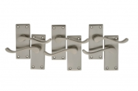 Wickes York Victorian Scroll Latch Handle Set Satin Nickel F £26.72