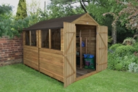 Wickes Overlap Pressure Treated Apex Shed Double Doors 8x10 £449.99