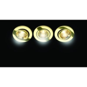 Wickes Fire Rated Tilt Downlight Brass 3 Pack