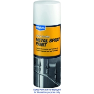 Wickes Gloss Metal Spray Paint Black 400ml