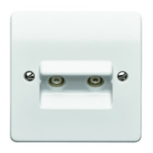 MK Twin Coaxial TV/Fm Socket K3523RPWHI £3.49