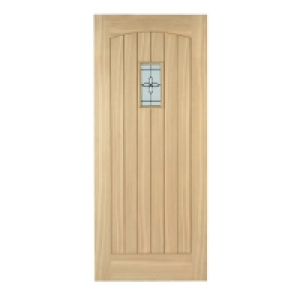Wickes Croft External Oak Veneer Door Glazed 1981 x 762mm