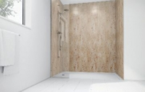 Wickes Brushed Nickel Laminate 1700 x 900mm 2 Sided Shower P £585.00