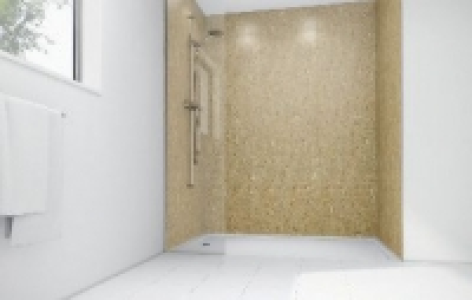 Wickes Sandstone Laminate 900 x 900mm 3 Sided Shower Panel K