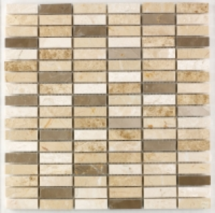 Wickes Milano Mix Polished Mosaic Tile (15 x 50mm) 305 x 305