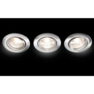 Wickes Halogen Tilt Downlight Brushed Chrome 3 Pack