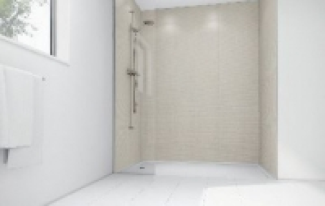 Wickes White Cotton Gloss Laminate 1700 x 900mm 3 Sided Show