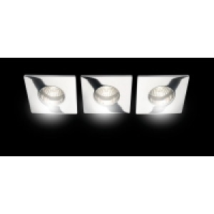 Wickes Keswick Fixed Square Bathroom Downlight Chrome 3 Pack £9.99