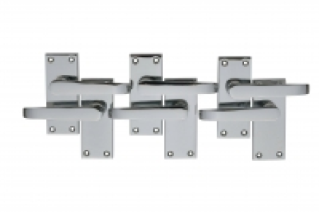 Wickes New York Victorian Straight Latch Handle Set Chrome F £20.30