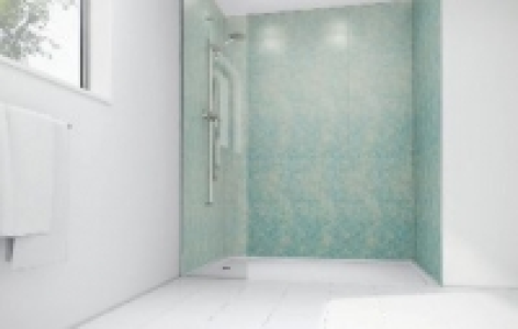 Wickes Blue Reef Gloss Laminate 1200 x 900mm 2 Sided Shower