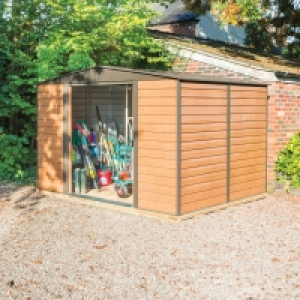 Rowlinson Woodvale Metal Apex Shed with Floor Brown 10x8