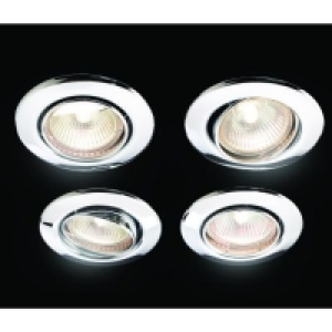 Wickes Halogen Tilt Downlight Chrome 4 Pack