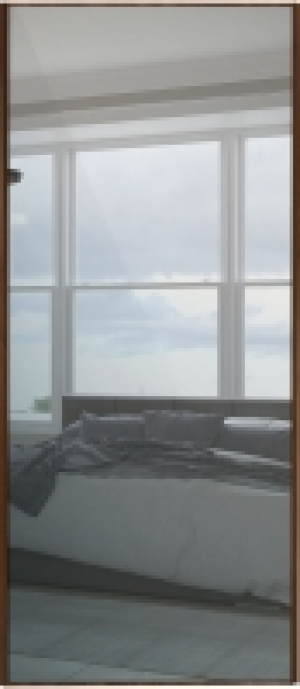 Wickes Sliding Wardrobe Door Walnut Frame Mirror 2220 x 610m