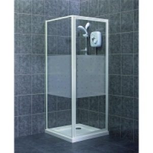 Wickes Pivot Frosted Shower Enclosure Door & Side Panel Whit &pound;134.99