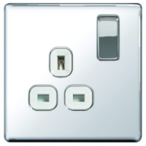 Wickes 13A Switched Socket 1 Gang Polished Silver Screwless  &pound;12.49