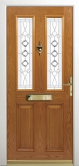 Wickes Malton Composite Door Set Oak 2 Panel Mtm